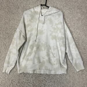Aerie Hoodie Womens Small White Tie Dye Sweatshirt Relaxed Oversized Casual